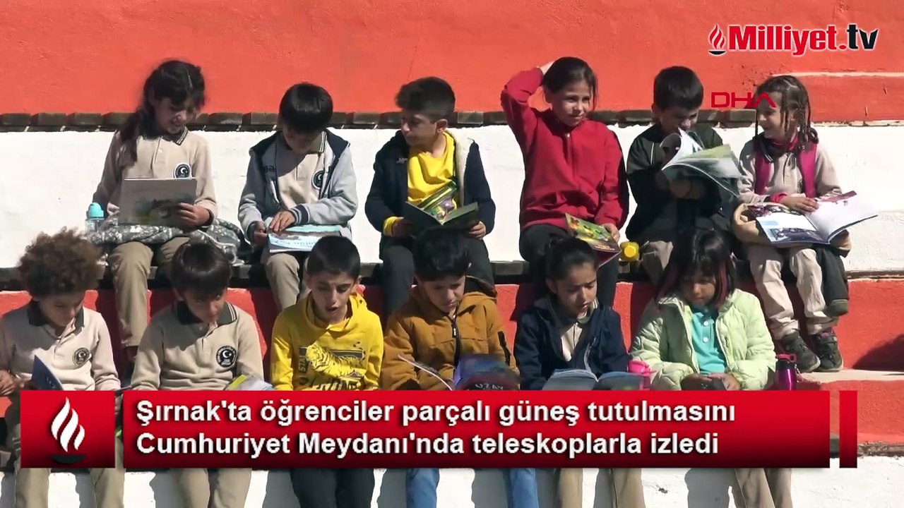 Şırnaklı öğrenciler teleskopla parçalı güneş tutulmasını izledi