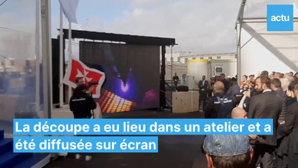 La découpe de la première tôle du paquebot MSC World America à Saint-Nazaire