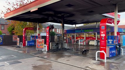 Petrol station closed after motorbike fire