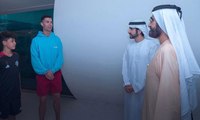 محمد بن راشد وحمدان بن محمد يلتقيان كريستيانو رونالدو في دبي