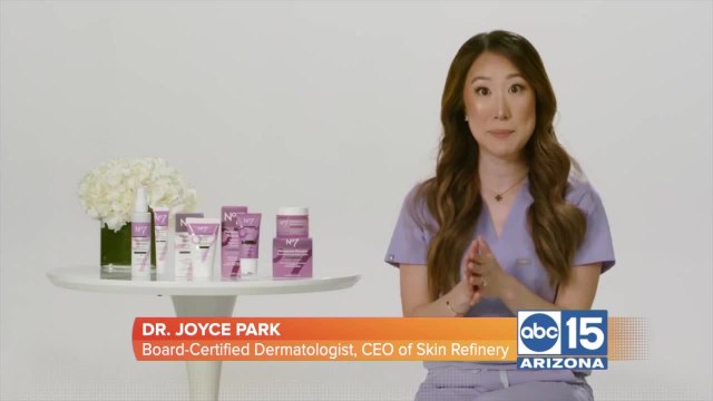 Board-certified dermatologist, Dr. Joyce Park, educates us on No7's NEW menopause skincare line