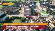 Comenzaron las labores de limpieza en Bihucourt tras el minitornado