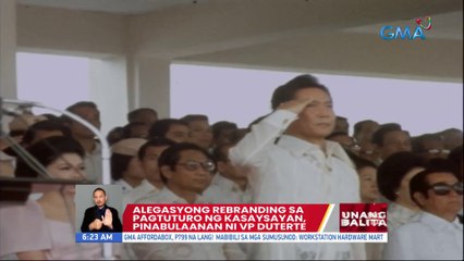 Alegasyong rebranding sa pagtuturo ng Kasaysayan, pinabulaanan ni VP Duterte | UB