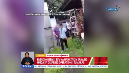 #BreakingNews: SUV na hahatakin sana ng MMDA sa clearing operartions, tumakas | UB