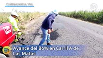 Al 80% bacheo emergente en Las Matas