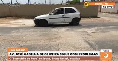 Buracos em avenida de Sousa aumentam risco de acidentes, e moradores cobram melhorias