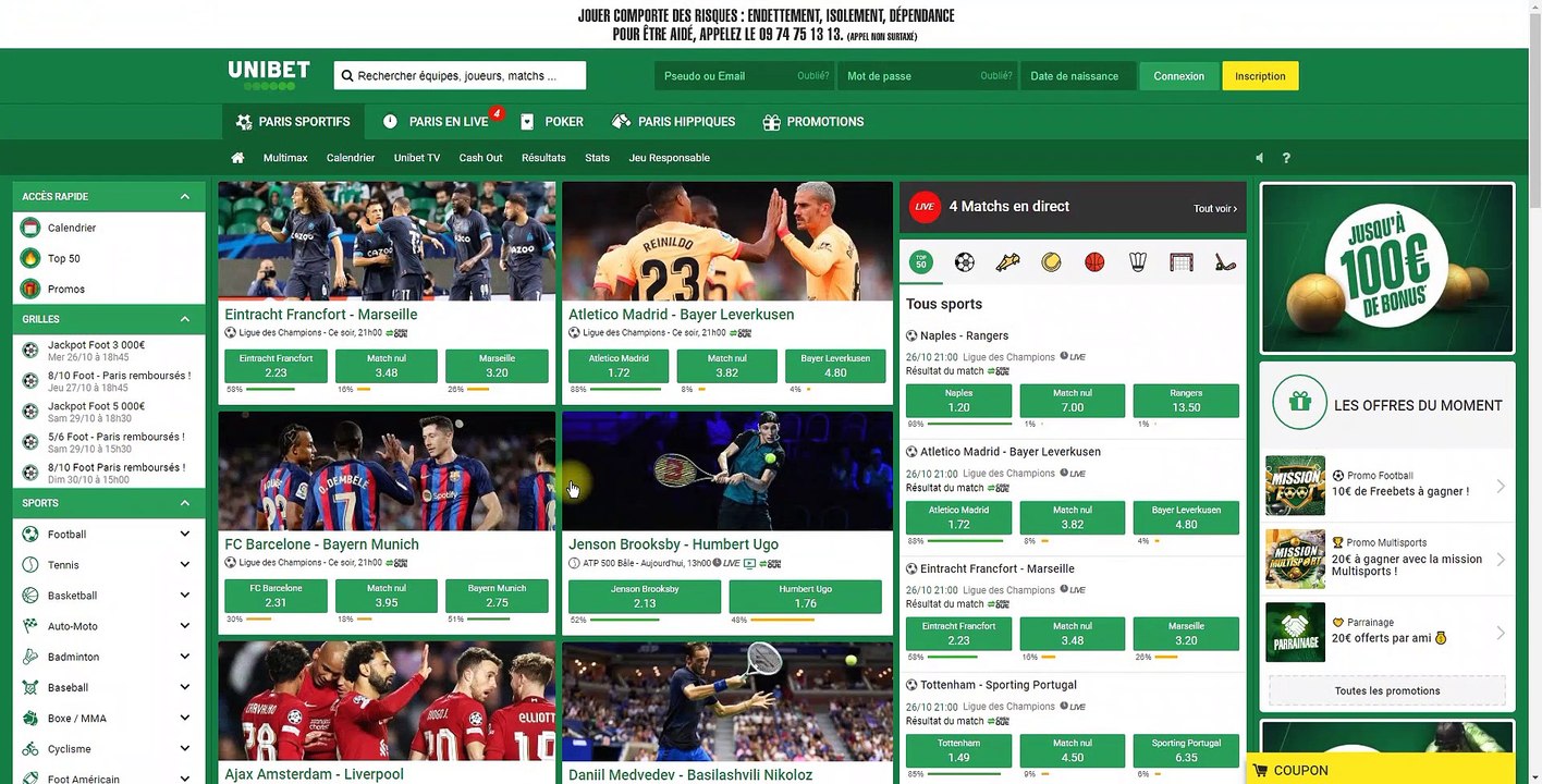 LOTO FOOT 7 - FC BARCELONE - MARSEILLE - LIVERPOOL - TOTTENHAM - BAYERN MUNICH - PRONOSTIC FOOT MERCREDI 26 OCTOBRE 2022