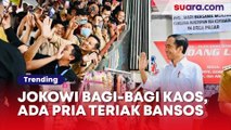 Jokowi Bagi-bagi Kaos di Pasar Klandasan, Ada Suara Pria Teriak Bansos, Warganet: Baru Ngeh