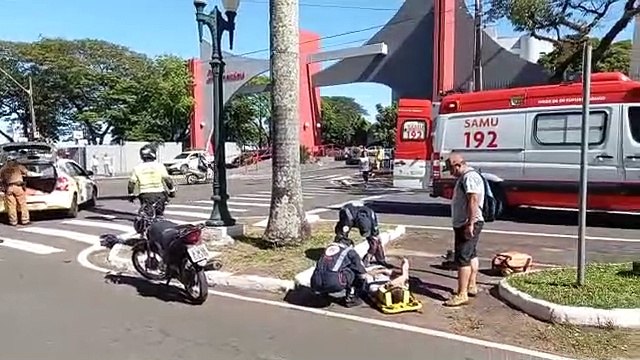 Jovem fica ferido em acidente no cruzamento da Av. Maringá, em Umuarama