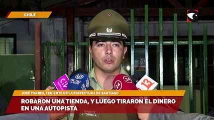 Robaron una tienda, y luego tiraron el dinero en una autopista
