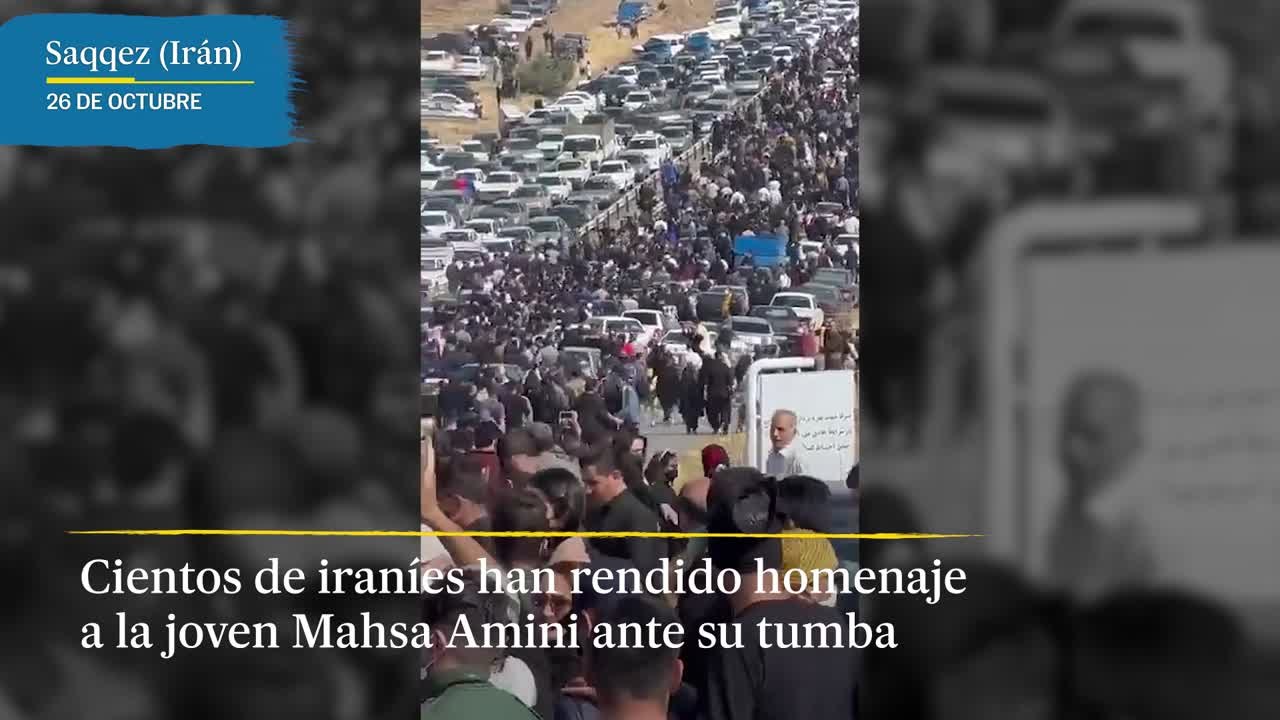 Iraníes han rendido homenaje a la joven Mahsa Amini ante su tumba