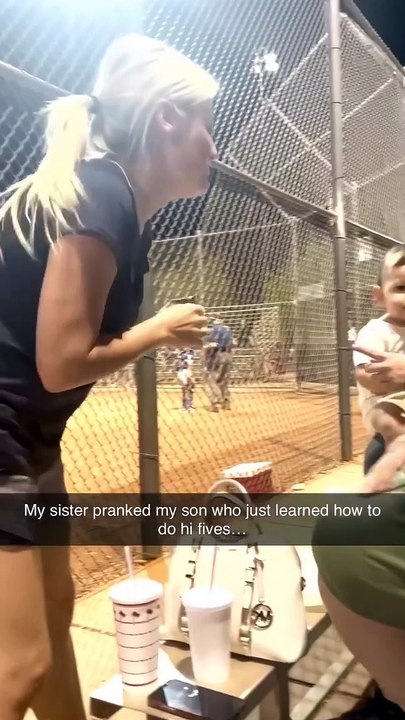 The baby look offended  lmao he was like .... I practiced for weeks this is what you get me