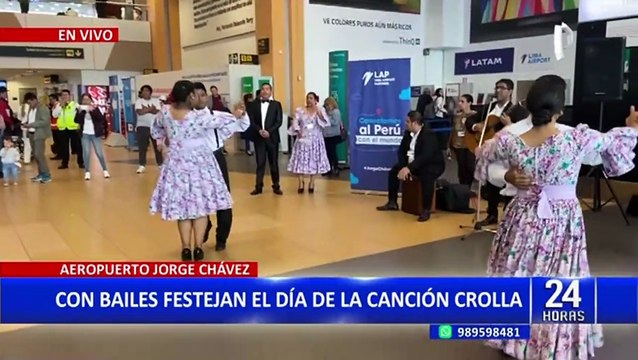 Día de la Canción Criolla: reciben con bailes tradicionales a pasajeros en aeropuerto J. Chávez