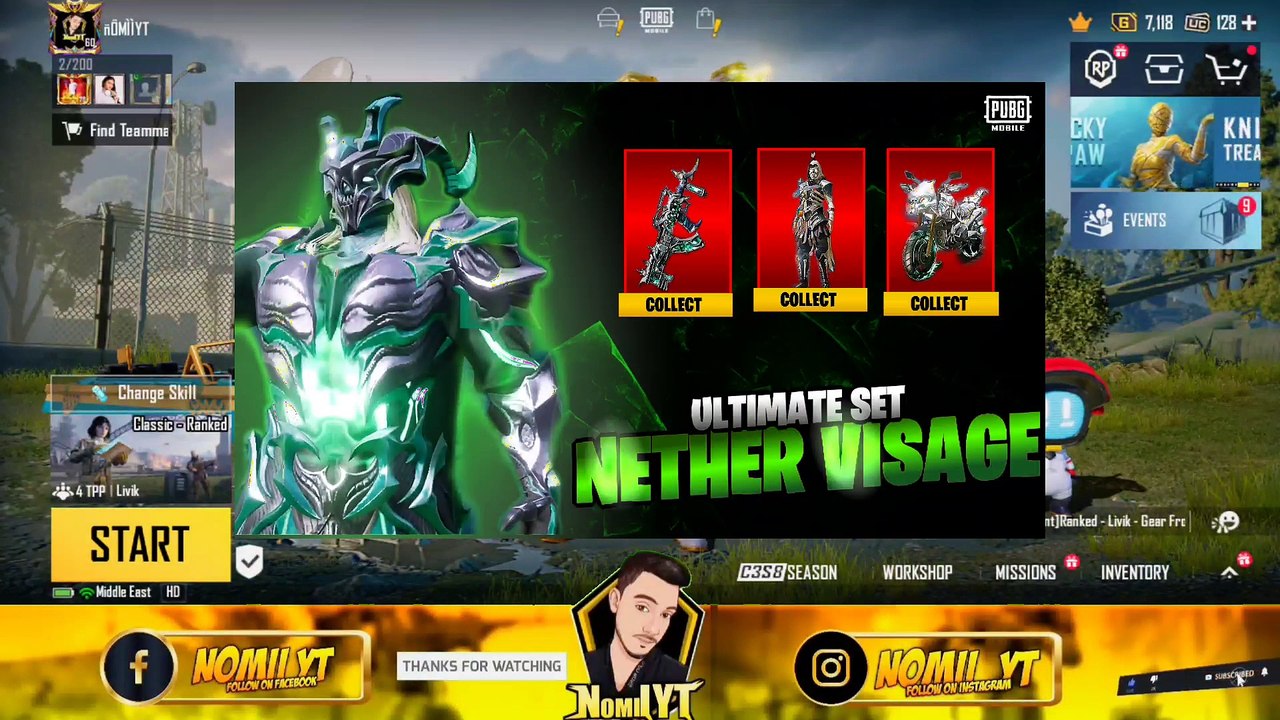 NETHER VISAGE HALLOWEEN ULTIMATE SET PUBG MOBILE| NEXT ULTIMATE SET| UPGRADE GROZA,NEW BIKE SKIN