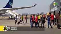 Jogadores do Flamengo no desembarque em Guayaquil