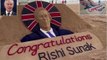 Blair switch project: Indian artist honours Rishi Sunak with sand sculpture…but it looks more like former Labour leader