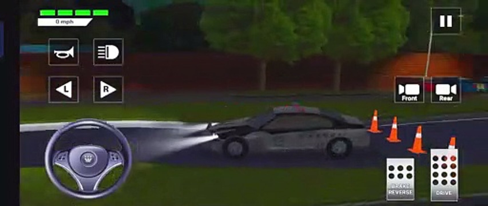 Police patrol in parking 