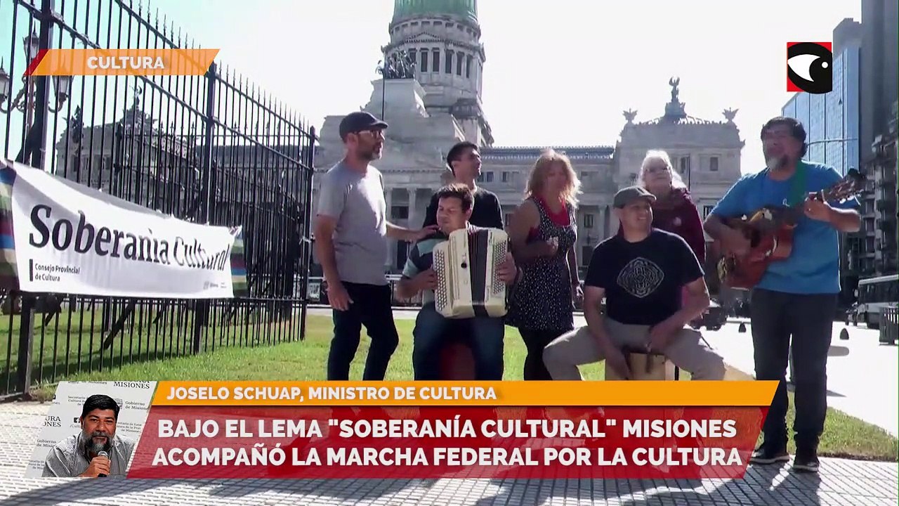 Bajo el lema "Soberanía Cultural Misiones" acompañó la marcha federal por la cultura