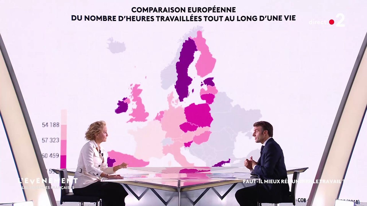 Quand Caroline Roux se montre agacée par un long monologue d'Emmanuel Macron : "A un moment donné, il va quand même falloir que je pose des questions !"