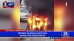 SJM: vecinos queman mototaxi usado por raqueteros