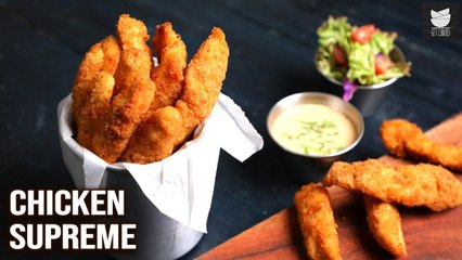 Crispy Coconut Chicken Supreme | Chicken Fingers with Dip | Fried Chicken Recipe | Get Curried