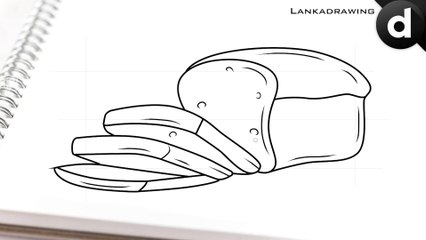 learn to draw simple slices of white bread