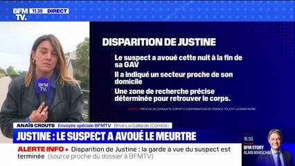 Disparition de Justine: le principal suspect a avoué avoir tué la jeune femme