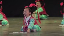 funny Children's Day - The little girl was sad, but she still finished her dance brilliantly