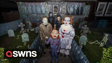 Halloween-obsessed couple transform home into haunted house