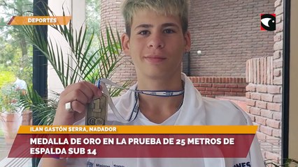 Medalla de oro en la prueba de 25 metros de espalda sub 14
