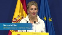 Declaraciones de Yolanda Díaz sobre la retira de la Medalla del mérito de Trabajo a represores franquistas