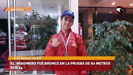 El  misionero fue bronce en la prueba de 80 metros sub 14