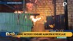 Voraz incendio consume almacén de reciclaje en el Callao