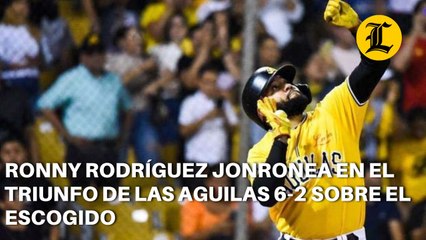 Ronny Rodríguez jonronea en el triunfo de las Aguilas 6-2 sobre el Escogido