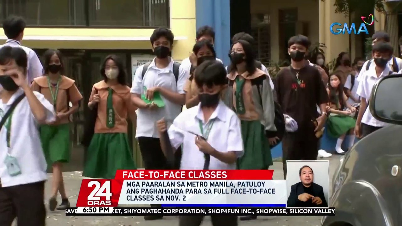 Mga paaralan sa Metro Manila, patuloy ang paghahanda para sa full face-to-face classes sa Nov. 2 | 24 Oras