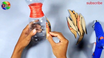 vas bunga dari botol aqua __ flower vase from used bottles