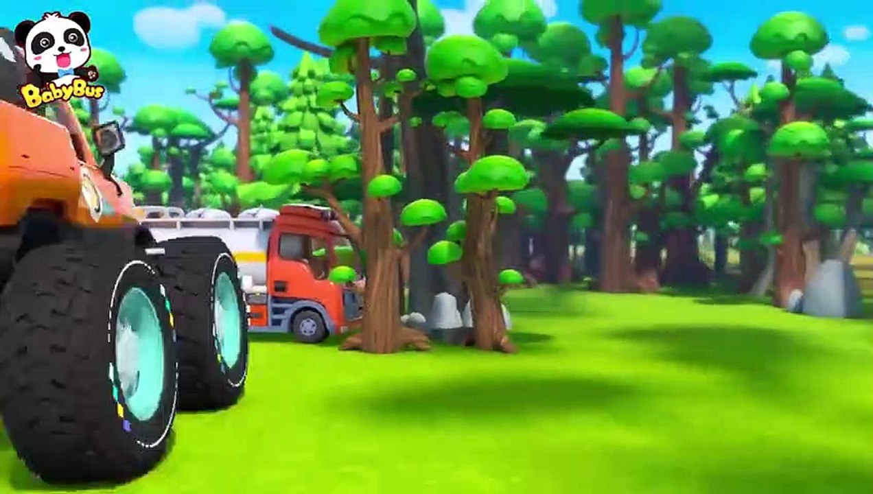 Fire Truck Rescue Team - Monster Truck - Car Cartoon - Kids Song