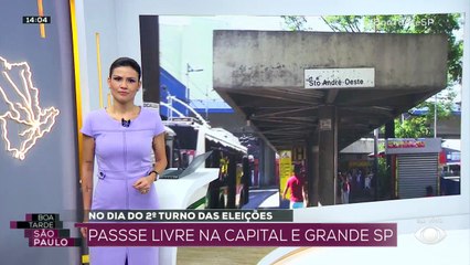 Domingo terá passe livre na capital e na Grande SP 27/10/2022 15:04:14