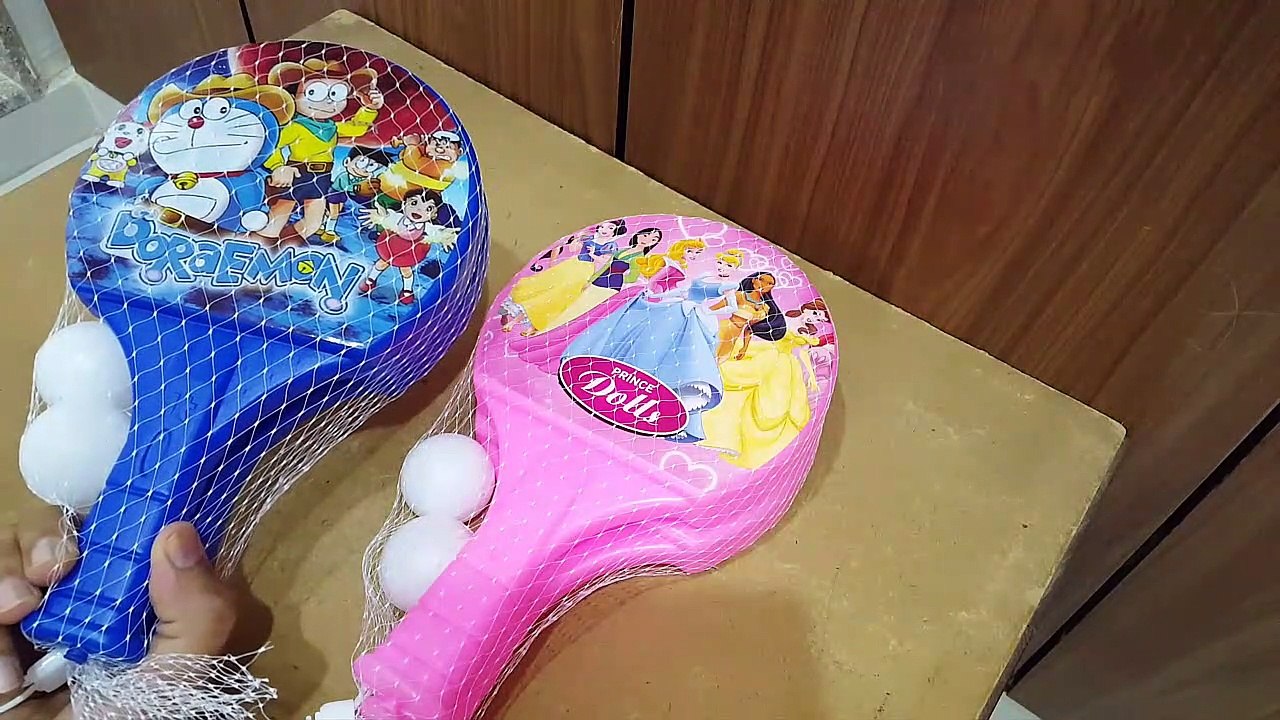 Unboxing and review of doremone and princess Plastic Table Tennis Set for Kids gift