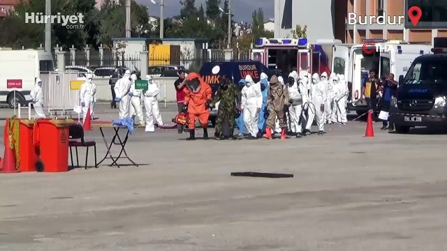 AFAD'dan Burdur'da Kimyasal, Biyolojik, Radyoaktif, Nükleer tatbikatı