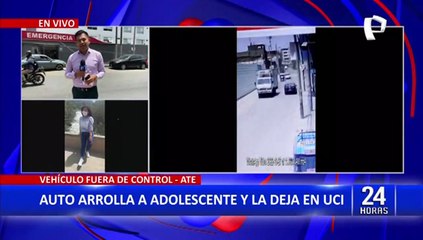 Auto fuera de control impacta contra adolescente y la deja grave en UCI