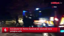 Otomobil dere yatağına uçtu: 1 ölü, 1 yaralı