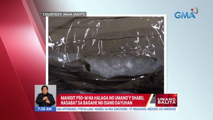 Mahigit P50-M na halaga ng umano'y shabu, nasabat sa bagahe ng isang dayuhan | UB
