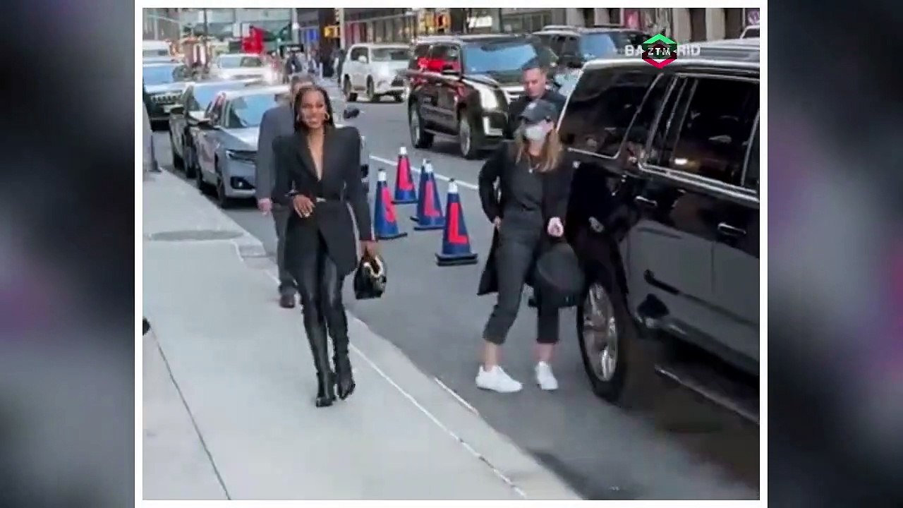 Kerry Washington stuns in a blazer and alien-like leather boots