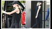 Ivanka Trump cuts a sporty figure in a sleeveless black T-shirt and leggings as she is spotted in Miami days after her lengthy dinner with Kim Kardashian in LA