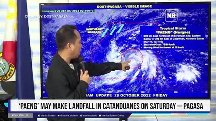 ‘Paeng’ may make landfall in Catanduanes on Saturday — PAGASA