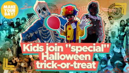 Kids join "special" Halloween trick-or-treat | Make Your Day