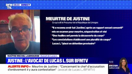 Meurtre de Justine: "Concernant le chef d'accusation d'enlèvement, il y aura contestation", affirme l'avocat du suspect