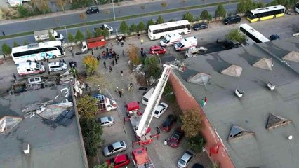 İkitelli Esenler Sanayi Sitesi'ndeki patlamanın yaşandığı işyeri dronla görüntülendi