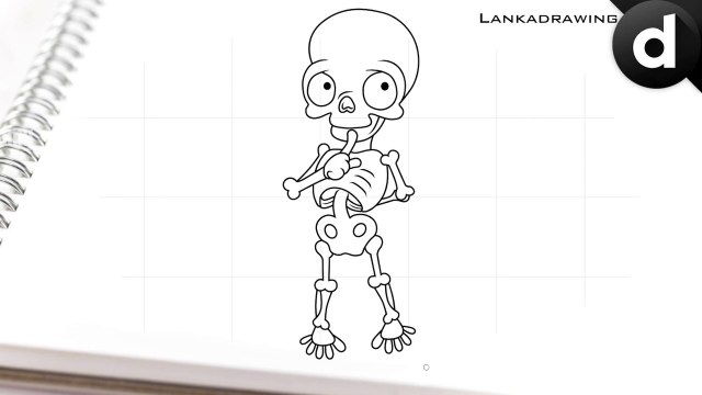 learn to draw cute skull cartoon characters 2